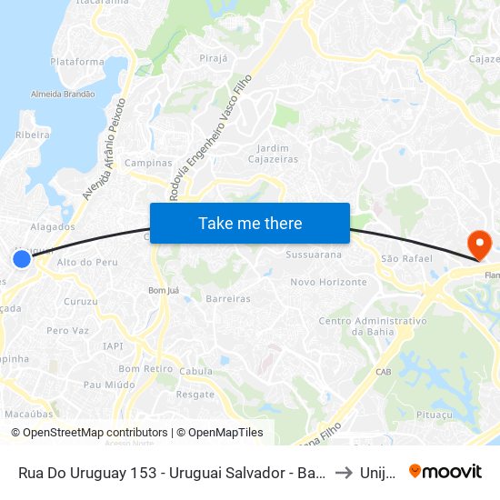 Rua Do Uruguay 153 - Uruguai Salvador - Ba 40450-211 Brasil to Unijorge map