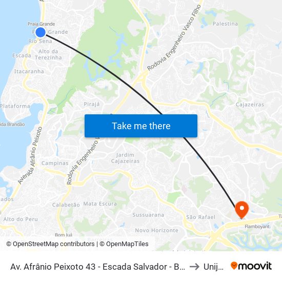 Av. Afrânio Peixoto 43 - Escada Salvador - Ba 40710-250 Brasil to Unijorge map