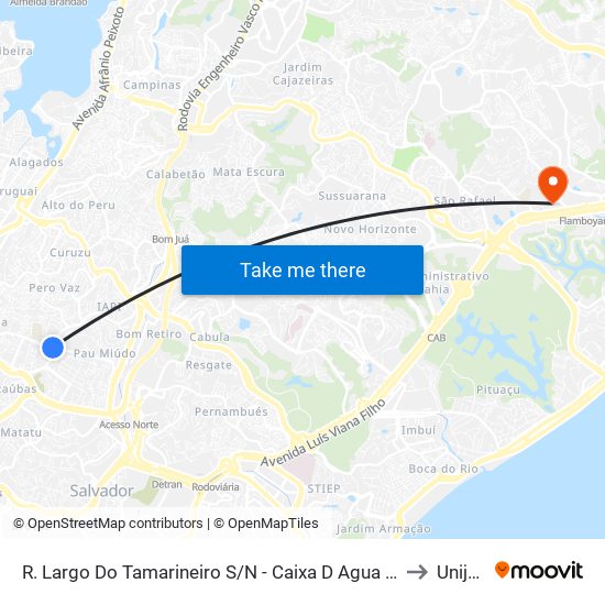R. Largo Do Tamarineiro S/N - Caixa D Agua Salvador - Ba Brasil to Unijorge map