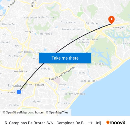 R. Campinas De Brotas S/N - Campinas De Brotas Salvador - Ba Brasil to Unijorge map