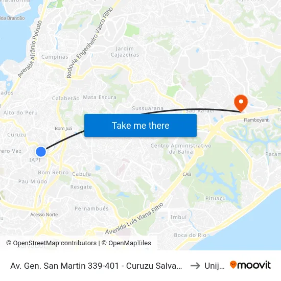 Av. Gen. San Martin 339-401 - Curuzu Salvador - Ba 40354-185 Brasil to Unijorge map