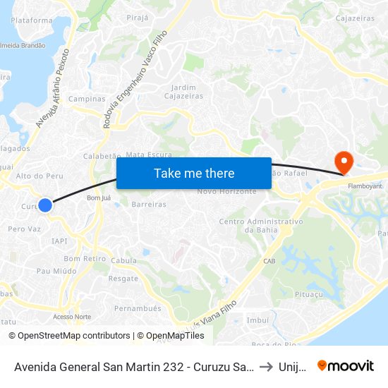 Avenida General San Martin 232 - Curuzu Salvador - Ba Brasil to Unijorge map