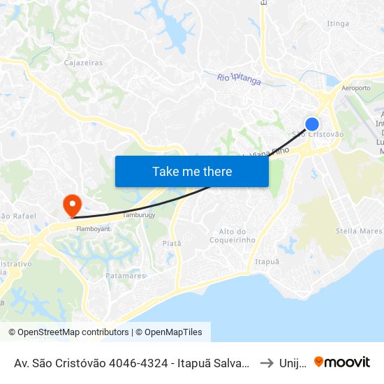 Av. São Cristóvão 4046-4324 - Itapuã Salvador - Ba 41635-151 Brasil to Unijorge map