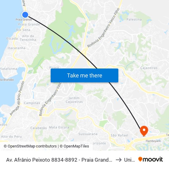 Av. Afrânio Peixoto 8834-8892 - Praia Grande Salvador - Ba 40720-690 Brasil to Unijorge map