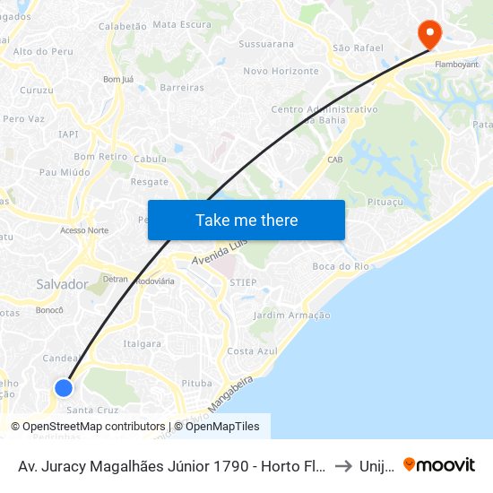 Av. Juracy Magalhães Júnior 1790 - Horto Florestal Salvador - Ba Brazil to Unijorge map