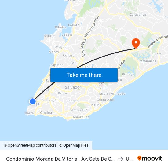 Condomínio Morada Da Vitória - Av. Sete De Setembro 2493 - Vitória Salvador - Ba 40080-001 Brasil to Unijorge map