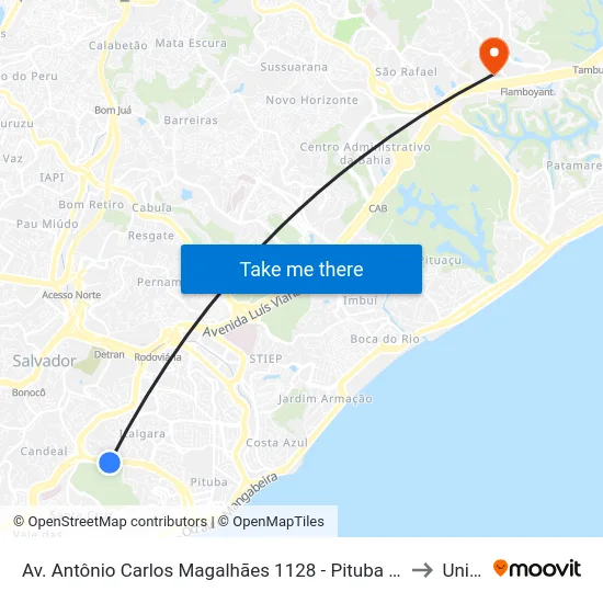 Av. Antônio Carlos Magalhães 1128 - Pituba Salvador - Ba 41800-700 Brazil to Unijorge map