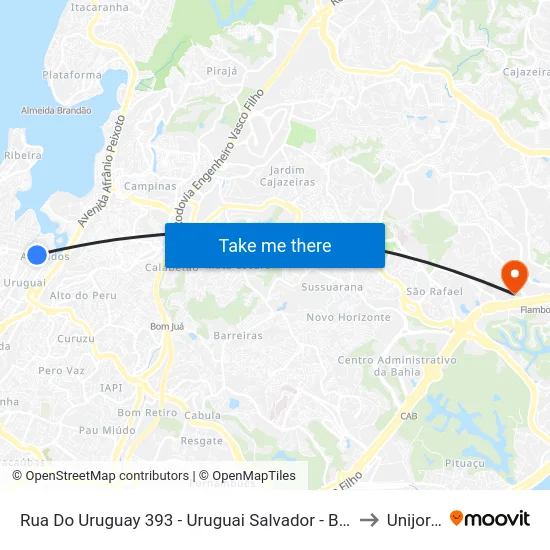 Rua Do Uruguay 393 - Uruguai Salvador - Ba Brasil to Unijorge map
