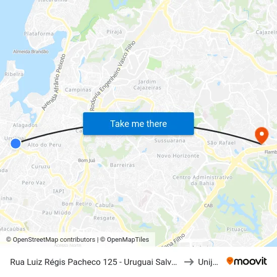 Rua Luiz Régis Pacheco 125 - Uruguai Salvador - Ba Brasil to Unijorge map