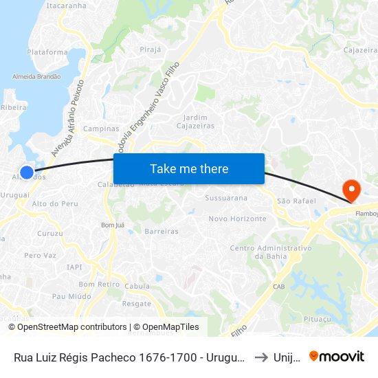 Rua Luiz Régis Pacheco 1676-1700 - Uruguai Salvador - Ba Brasil to Unijorge map