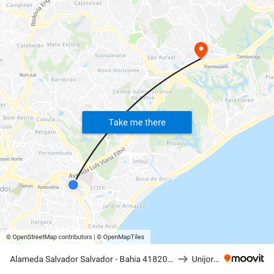 Alameda Salvador Salvador - Bahia 41820 Brasil to Unijorge map