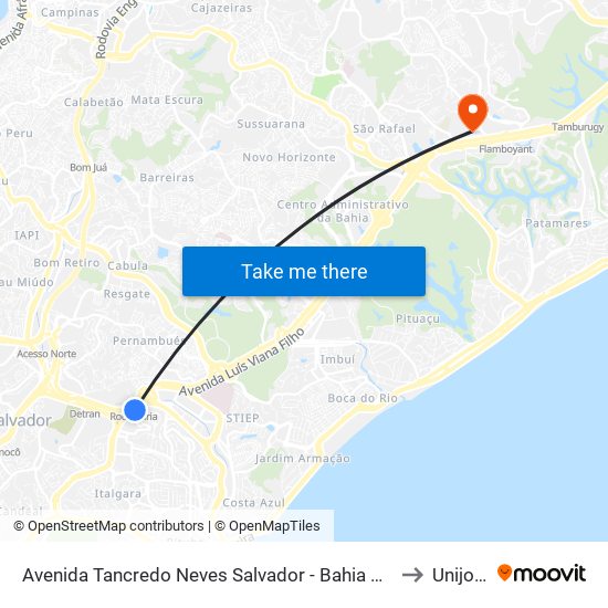 Avenida Tancredo Neves Salvador - Bahia 41820 Brasil to Unijorge map