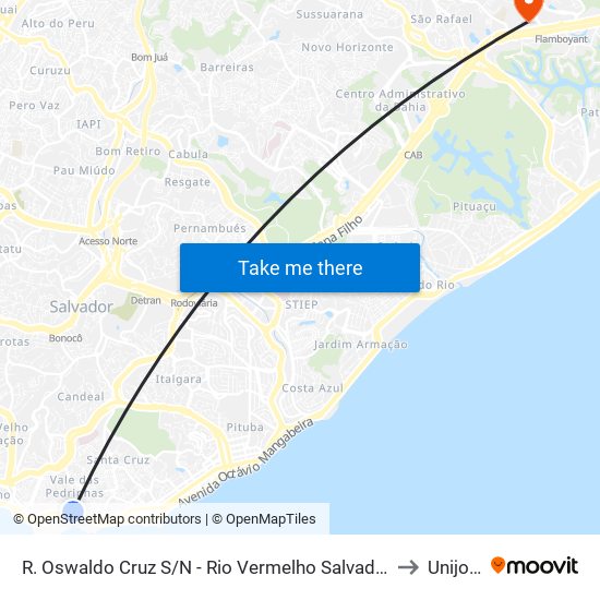 R. Oswaldo Cruz S/N - Rio Vermelho Salvador - Ba Brasil to Unijorge map