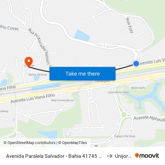 Avenida Paralela Salvador - Bahia 41745 Brasil to Unijorge map