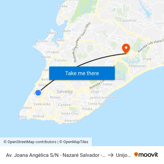 Av. Joana Angélica S/N - Nazaré Salvador - Ba Brasil to Unijorge map