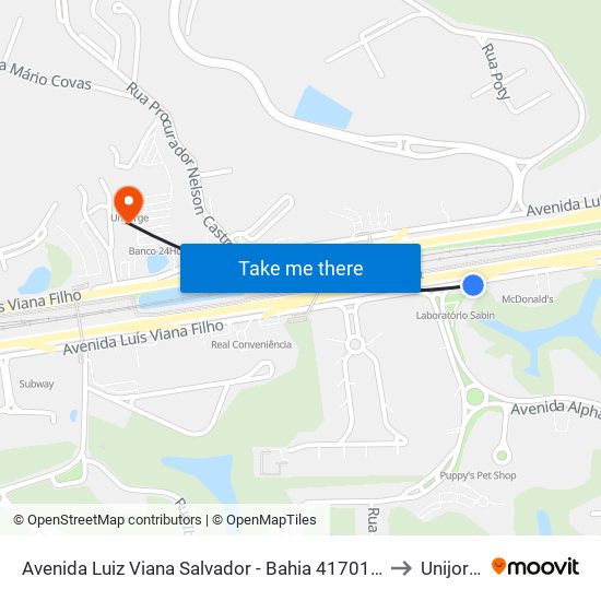Avenida Luiz Viana Salvador - Bahia 41701 Brasil to Unijorge map
