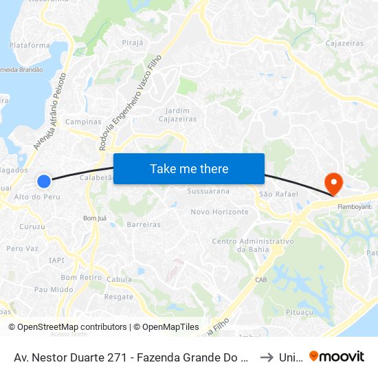 Av. Nestor Duarte 271 - Fazenda Grande Do Retiro Salvador - Ba 40391-200 Brasil to Unijorge map
