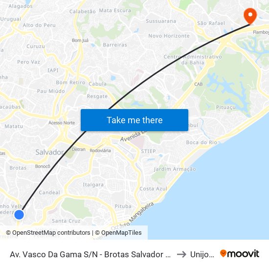 Av. Vasco Da Gama S/N - Brotas Salvador - Ba Brasil to Unijorge map