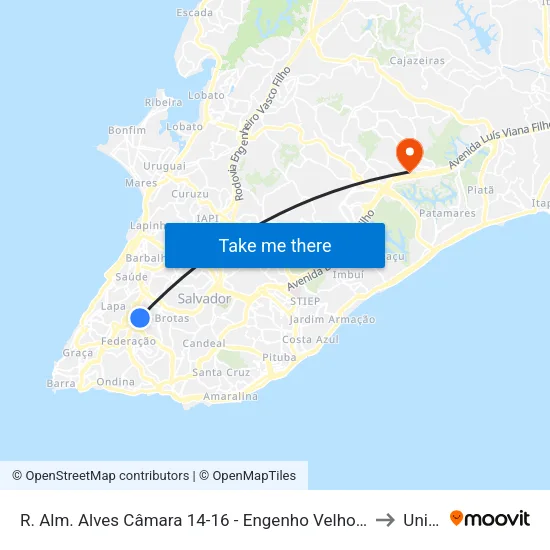 R. Alm. Alves Câmara 14-16 - Engenho Velho De Brotas Salvador - Ba Brasil to Unijorge map