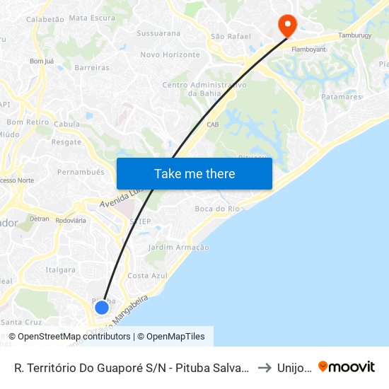 R. Território Do Guaporé S/N - Pituba Salvador - Ba Brasil to Unijorge map