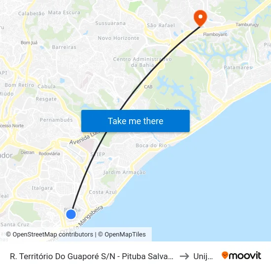 R. Território Do Guaporé S/N - Pituba Salvador - Ba Brasil to Unijorge map