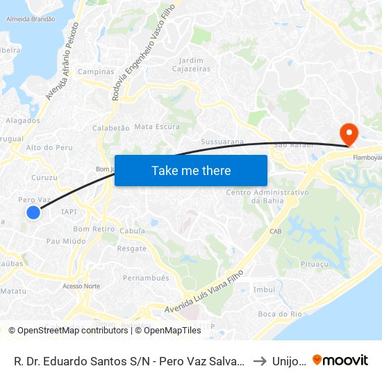 R. Dr. Eduardo Santos S/N - Pero Vaz Salvador - Ba Brasil to Unijorge map