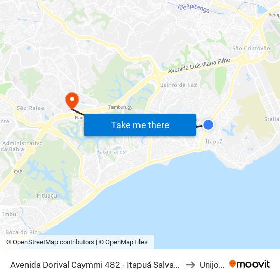 Avenida Dorival Caymmi 482 - Itapuã Salvador - Ba Brasil to Unijorge map