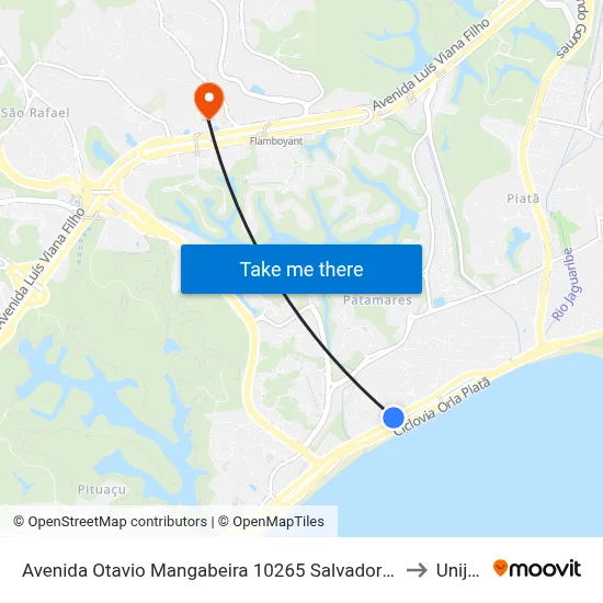 Avenida Otavio Mangabeira 10265 Salvador - Bahia 41613 Brasil to Unijorge map
