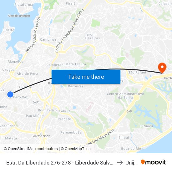 Estr. Da Liberdade 276-278 - Liberdade Salvador - Ba 40375-016 Brasil to Unijorge map