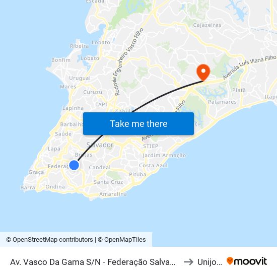 Av. Vasco Da Gama S/N - Federação Salvador - Ba Brasil to Unijorge map