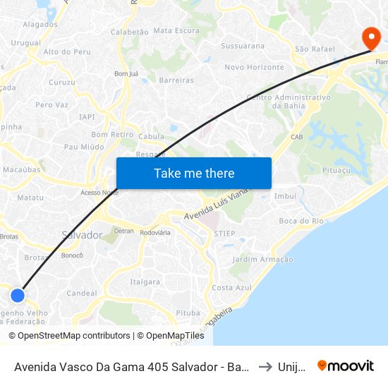 Avenida Vasco Da Gama 405 Salvador - Bahia 40240 Brasil to Unijorge map