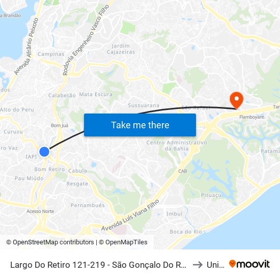 Largo Do Retiro 121-219 - São Gonçalo Do Retiro Salvador - Ba 40354-190 Brasil to Unijorge map