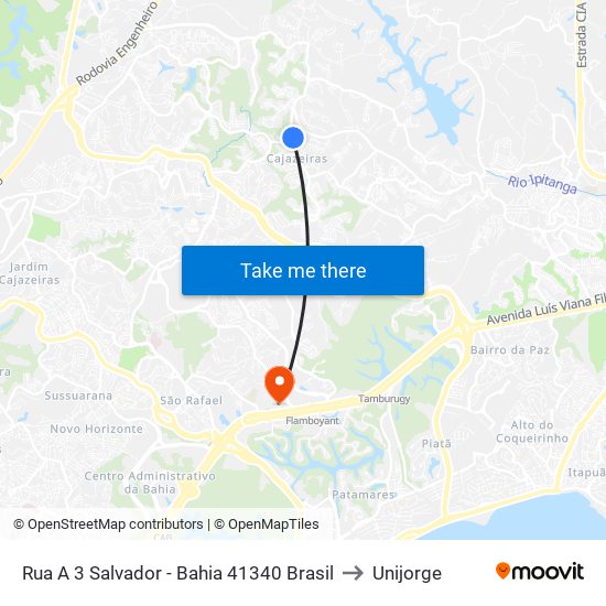 Rua A 3 Salvador - Bahia 41340 Brasil to Unijorge map