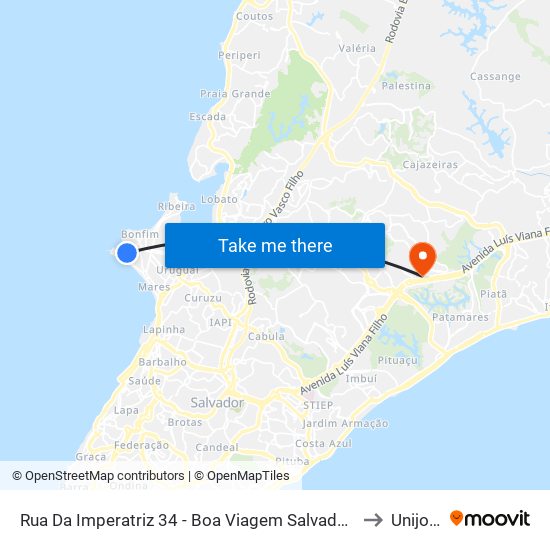 Rua Da Imperatriz 34 - Boa Viagem Salvador - Ba Brasil to Unijorge map
