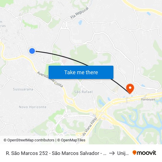 R. São Marcos 252 - São Marcos Salvador - Ba 41253-190 Brasil to Unijorge map