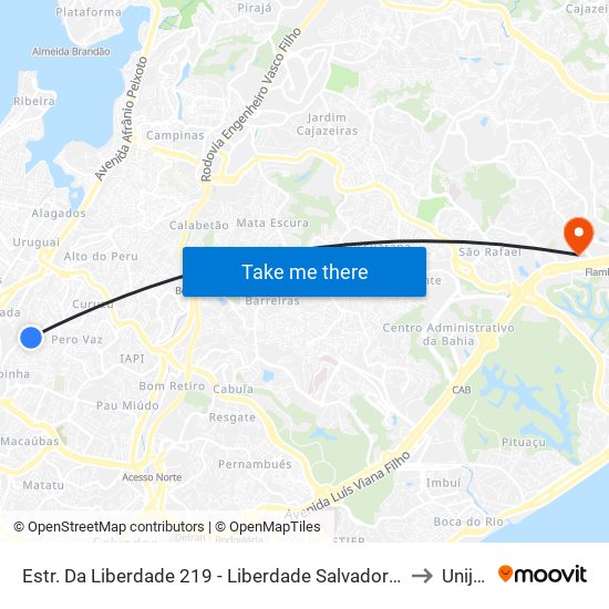 Estr. Da Liberdade 219 - Liberdade Salvador - Ba 40375-016 Brasil to Unijorge map