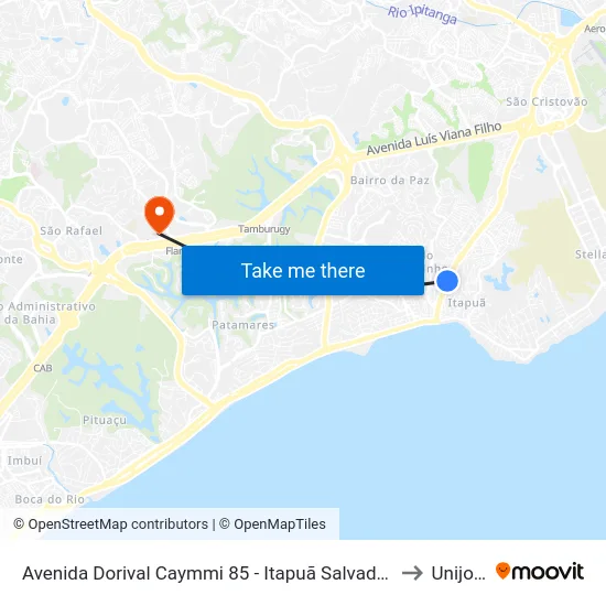Avenida Dorival Caymmi 85 - Itapuã Salvador - Ba Brasil to Unijorge map