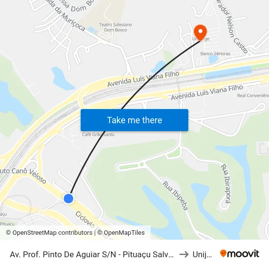 Av. Prof. Pinto De Aguiar  S/N - Pituaçu Salvador - Ba Brasil to Unijorge map