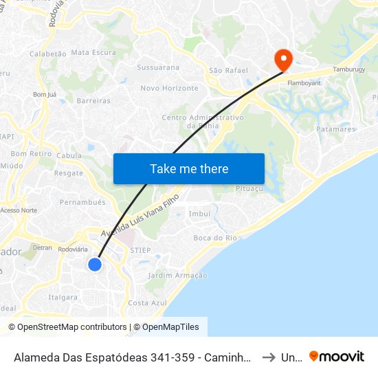 Alameda Das Espatódeas 341-359 - Caminho Das Árvores Salvador - Ba 41820-460 Brasil to Unijorge map