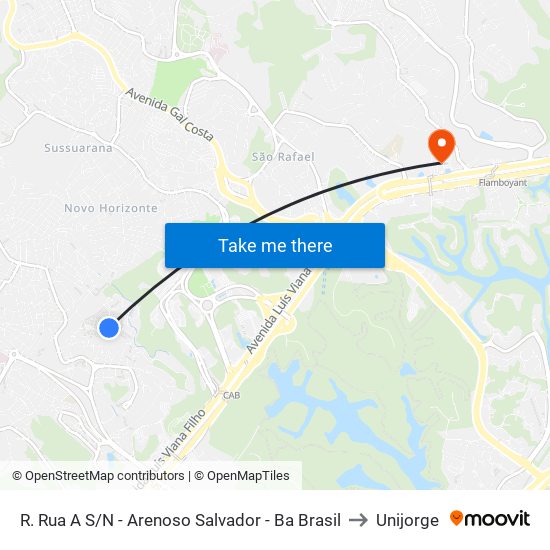 R. Rua A S/N - Arenoso Salvador - Ba Brasil to Unijorge map
