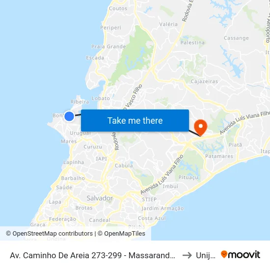 Av. Caminho De Areia 273-299 - Massaranduba Salvador - Ba Brasil to Unijorge map