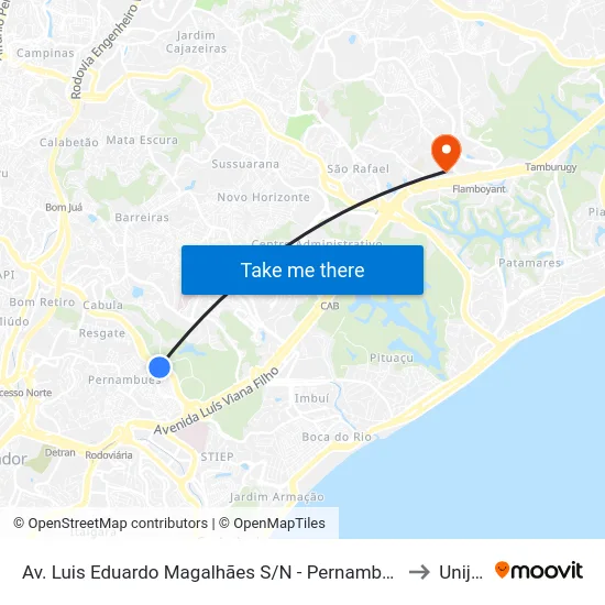 Av. Luis Eduardo Magalhães S/N - Pernambués Salvador - Ba Brasil to Unijorge map