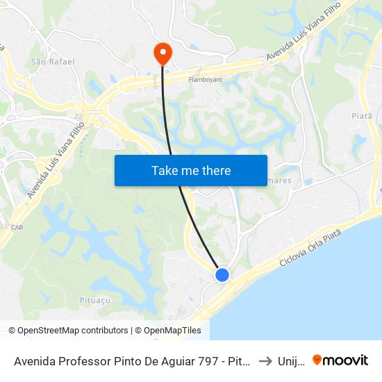 Avenida Professor Pinto De Aguiar 797 - Pituaçu Salvador - Ba Brasil to Unijorge map