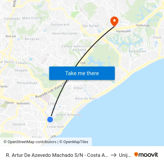 R. Artur De Azevedo Machado S/N - Costa Azul Salvador - Ba Brasil to Unijorge map
