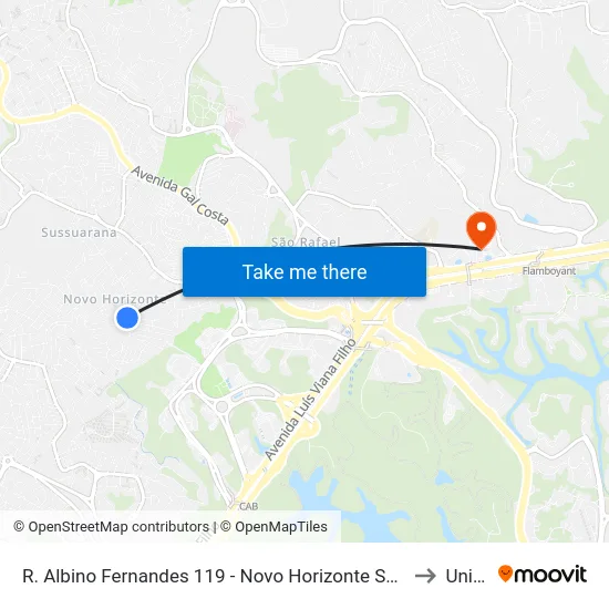 R. Albino Fernandes 119 - Novo Horizonte Salvador - Ba 41218-770 Brasil to Unijorge map