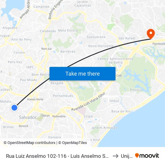 Rua Luiz Anselmo 102-116 - Luís Anselmo Salvador - Ba 40260-485 Brasil to Unijorge map