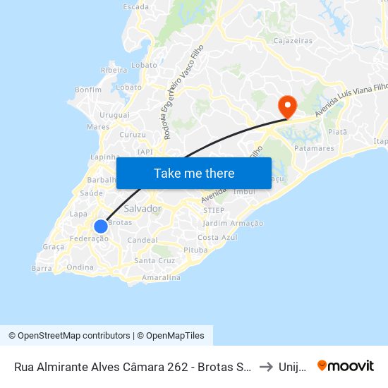 Rua Almirante Alves Câmara 262 - Brotas Salvador - Ba Brasil to Unijorge map
