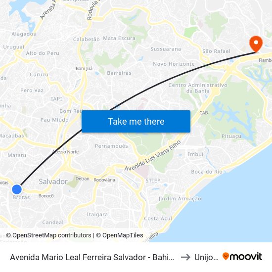 Avenida Mario Leal Ferreira Salvador - Bahia 40284 Brasil to Unijorge map