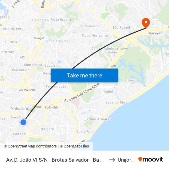 Av. D. João VI S/N - Brotas Salvador - Ba Brasil to Unijorge map
