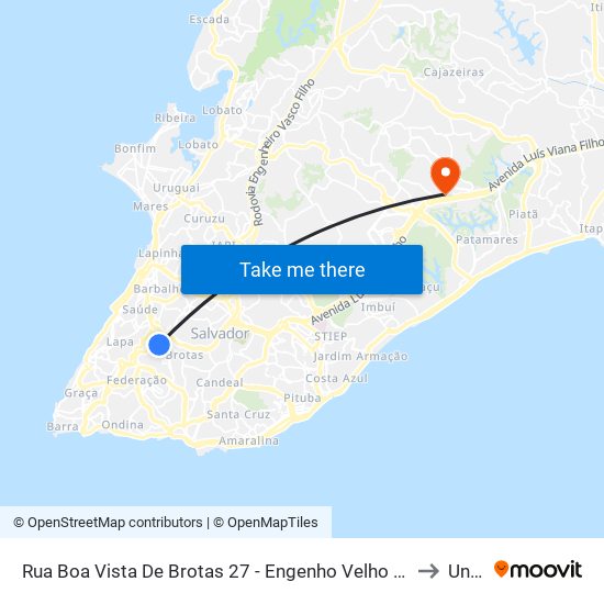 Rua Boa Vista De Brotas 27 - Engenho Velho De Brotas Salvador - Ba 40240-340 Brasil to Unijorge map